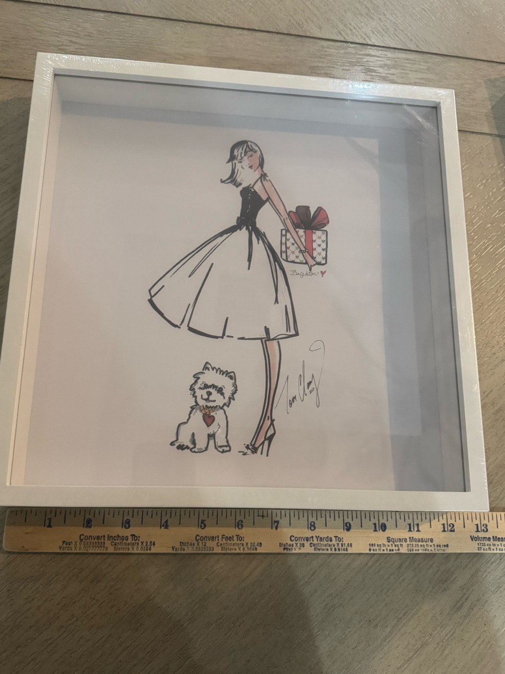 Brighton White Framed Tom Clancy Fashion Illustration NIP